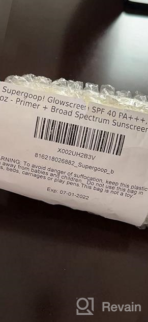 img 1 attached to Supergoop! Glowscreen Primer + Broad Spectrum Sunscreen - Protects Against Blue Light, Hydrates With Hyaluronic Acid, Vitamin B5 & Niacinamide, SPF 40 PA+++ - Instantly Adds Radiance, 1.7 Fl Oz review by Cori Nance