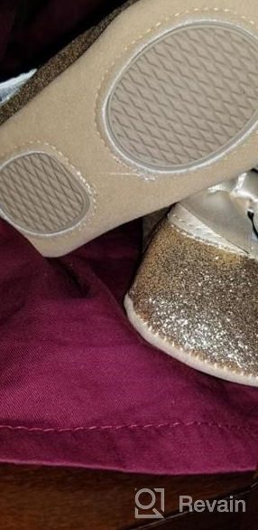 img 1 attached to 👶 Lidiano Baby Girls Bowknot Sequins Bling Anti-Slip Mary Jane Flat Crib Shoes + Headband Combo review by Angie Wooten