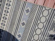 img 1 attached to Easy Clean Contemporary Geometric Rug - 5' X 7' Blue For Patio, Deck & Balcony Areas! review by Christopher Kumar