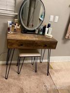 img 1 attached to CHARMAID Vanity Set With Lighted Mirror, 3-Color Touch Screen Dimmable Mirror, 4 Drawers, Bedroom Makeup Dressing Table With Cushioned Stool For Women Girls (Rustic Brown) review by Thomas Henry