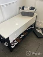 img 1 attached to Rustic Brown Industrial Storage Bench With Lift Top Shoe Storage For Entryway, Dining Room, Hallway, And Living Room - Metal Frame review by Kristen Rohr