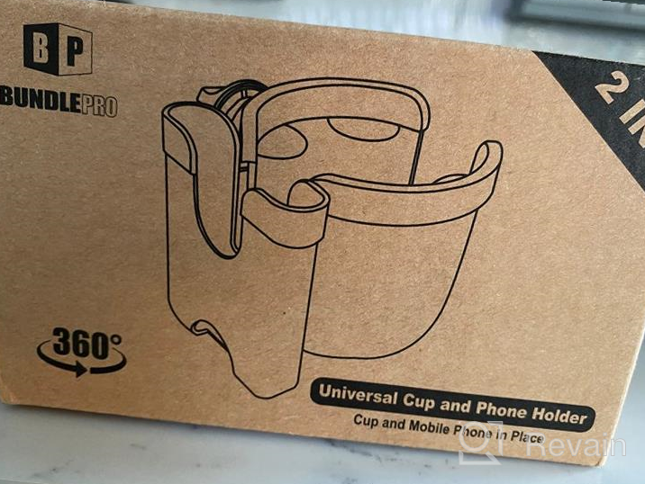 img 1 attached to Universal Stroller Cup Holder With Mobile Phone Case, 360 Degrees Rotation Drink Holder For Pushchair, Wheelchair, Walker, Bicycle - 2-In-1 Storage Rack Fits Most Cups review by Muharik Khalifa
