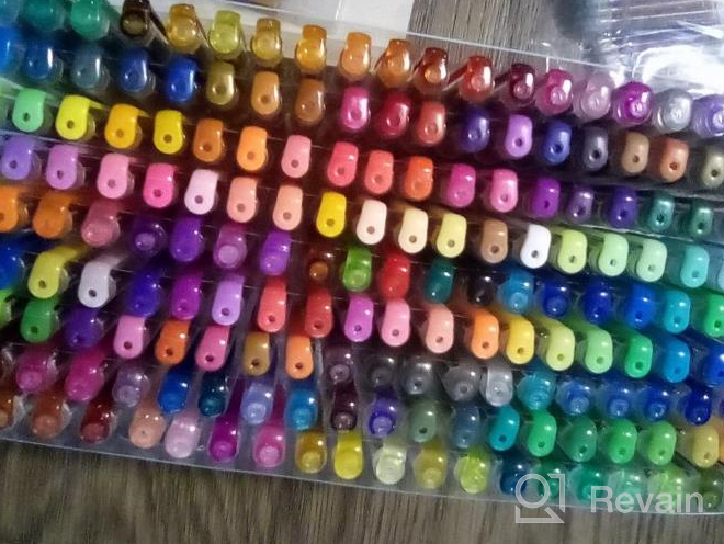 img 1 attached to Feela 360 Colors Gel Pens Set 180 Unique Gel Pen Plus 180 Refills For Adult Coloring Books Drawing review by Fred Reid