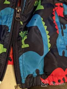 img 6 attached to KISBINI Boy’s Cartoon Dinosaur Print Hooded 🦖 Windbreaker Coat with Zip Jacket, Lightweight Outwear for Kids