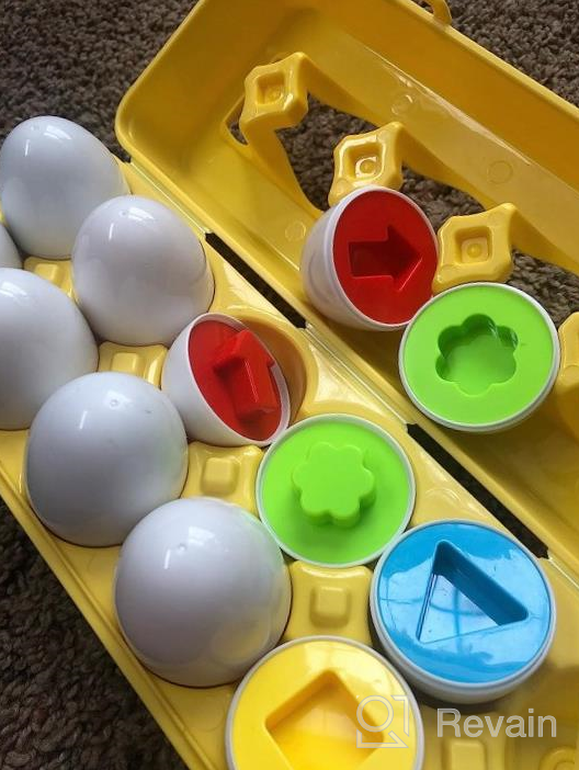 img 1 attached to CPSYUB Montessori Matching Eggs: Educational Learning Toys For 1-3 Year Old Boys And Girls With Color & Shape Recognition Skills; BPA-Free Easter Eggs Gifts (Set Of 12 Toddler Toys) review by Andrew Davenport