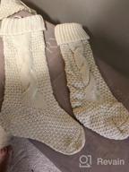 img 1 attached to Get Festive With Sattiyrch Knit Christmas Stockings - 4 Pack 18” Large Size For The Perfect Holiday Decor In Burgundy And Ivory White (Ivory) review by James White