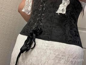 img 8 attached to Women'S Jacquard Brocade Lace-Up Boned Waist Training Corset Underbust