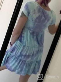 img 7 attached to Женское платье-туника с коротким рукавом и V-образным вырезом, украшенное цветочным принтом, струящиеся летние платья