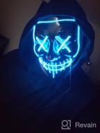 img 1 attached to LED Purge Mask For Adults - Scary Halloween Mask With Light Up Features For Enhanced Halloween Fun review by Matthew Kocur