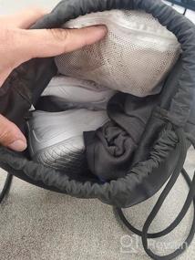 img 6 attached to Водостойкий нейлоновый рюкзак на шнуровке Рюкзак Cinch Bag для спортзала, шоппинга, спортивной йоги - черный