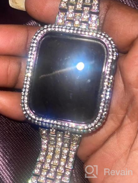 img 1 attached to 💎 Bling Diamond Apple Watch Case 40mm: Series 6/5/4/3/2/1 Designer Crystal Protective Cover in Pink review by Fernando Wolford