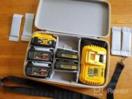 img 1 attached to Extra Large Battery Storage Holder Case For DEWALT 20V/ 60V MAX XR Battery &Charger, Tool Batteries Pack Container Carrier Box, Holds 20V 60V 2.0/3.0/4.0/5.0/6.0/9.0-Ah Batteries, Adapter (Bag Only) review by Brian Malith