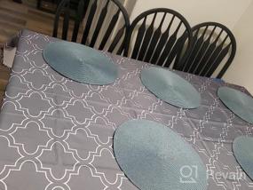 img 5 attached to Chic & Durable 60 X 102-Inch Grey Printed Tablecloth For Rectangle Tables - Ideal 6 Foot Table Cover!