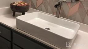 img 5 attached to Lordear 24X14 "черный прямоугольный умывальник для ванной комнаты - современный над прилавком фарфоровая керамическая художественная раковина для туалетного столика
