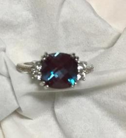 img 5 attached to Stunning Color Changing Alexandrite Ring For Women In 14K White Gold - 2.78 Carats With Genuine White Topaz And Comfort Fit - Available In Sizes 5 To 9