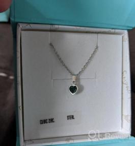 img 2 attached to Charming 13-Inch Sterling Silver Heart Pendant Necklace With Simulated Birthstone For Little Girls