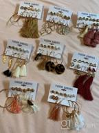 img 1 attached to Valentine'S Day Gift: Layered Ball Dangle, Hoop, Stud, And Tassel Earrings Set With 63 Pairs For Fashionable Women And Girls review by Robert Lee