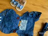 img 1 attached to Adorable Ruffled Short Sleeve Denim Romper Jumpsuit For Infant Girls - Perfect Sunsuit Outfit review by Steven Barbon