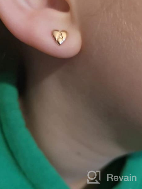 img 1 attached to Sterling Hypoallergenic Initial Earrings - Adorable Toddler Girls' Jewelry review by April Irvin