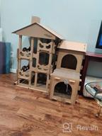 img 1 attached to PETIQUE Cat Villa Cardboard Scratcher Tower, Modern Indoor/Outdoor Cat House Furniture, Planet-Friendly Playground For Cats & Small Dogs review by Joseph Quintana