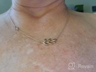 img 1 attached to 🌿 Dainty 14K Gold/Rose Gold/Silver Olive Branch Leaf Necklace for Women - Elegant Gold Jewelry for Women and Girls review by Brittany Sanchez