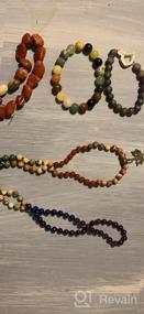 img 7 attached to Healing Gemstone Mala Bead Bracelet - 7 Chakra 108 Prayer Necklace For Yoga Meditation