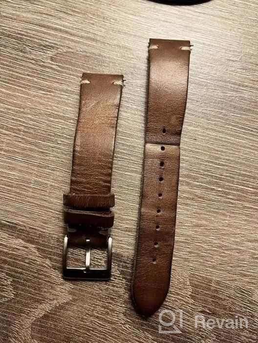 img 1 attached to Handmade Leather Watch Strap For Men - Soft Vintage Torbollo Horween Replacement Band With Quick Release review by Mike Bigglesworth