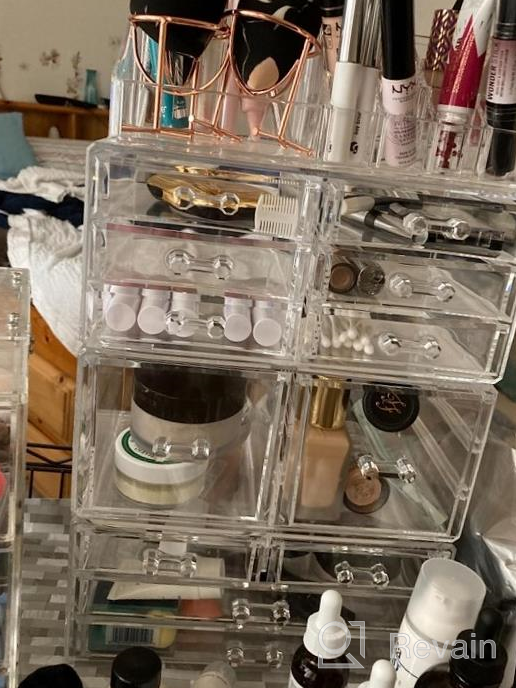 img 1 attached to Teal Thrill: Sorbus Large Clear Makeup Organizer With Detachable Spacious Beauty Display - Ideal Jewelry & Make Up Storage For Vanity, Dresser & Countertop review by Christopher Shah