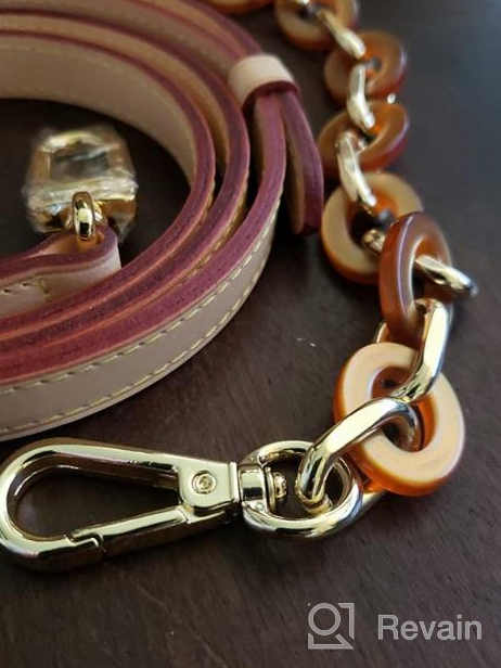 img 1 attached to CHICECO Vachetta Leather Replacement Strap Set For Louis Vuitton Pochette Little Pouch Speedy Nano Noe Handbag Decoration Chain Bag Accessories Charms review by Tim Kallimanis