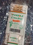 img 1 attached to Eco-Friendly YANGRUI Cotton Swab - Natural Double Round Ear Swabs With Bamboo Sticks, 510 Count BPA Free & Pure – Pack Of 1 review by Kimoni Parson