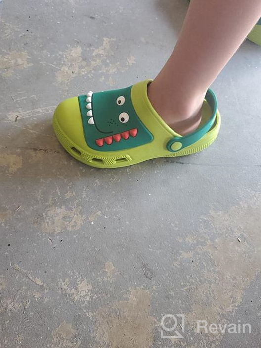 img 1 attached to 🦖 Cute Cartoon Dinosaur Toddler Sandals: Comfortable Boys' Shoes in Clogs & Mules - JACKSHIBO review by Danny Nedumaran