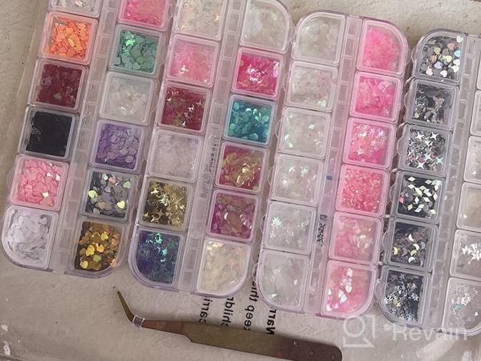 img 1 attached to Nail Art Rhinestone Set: Butterfly Chunky Sequins, Glitter Crystals, Flatback Gems, Foil, And More - Perfect For DIY Manicures And Makeup Looks review by Noe Spooner