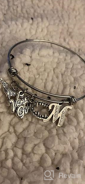 img 1 attached to 🧛 Vampiric Elegance: KEYCHIN Vampire Girl Initials Bracelet – Perfect Midnight Wolf TV Show Inspired Gift for Thriller Movie Fans and Jewelry Enthusiasts review by Courtney Knight