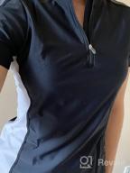 img 1 attached to Women'S UPF 50+ Sun Protection Rash Guard Short Sleeve Swim Shirt W/ Hidden Zip Pocket review by Darryl Buck