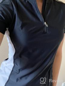 img 8 attached to Women'S UPF 50+ Sun Protection Rash Guard Short Sleeve Swim Shirt W/ Hidden Zip Pocket