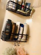 img 1 attached to 2 Pack Adhesive Shower Caddy Basket Shelf W/ Hooks - No Drilling Rustproof SUS304 Stainless Steel Wall Mounted Rack For Kitchen, Dorm Hanging Soap & Shampoo Holder review by Matthew Hall