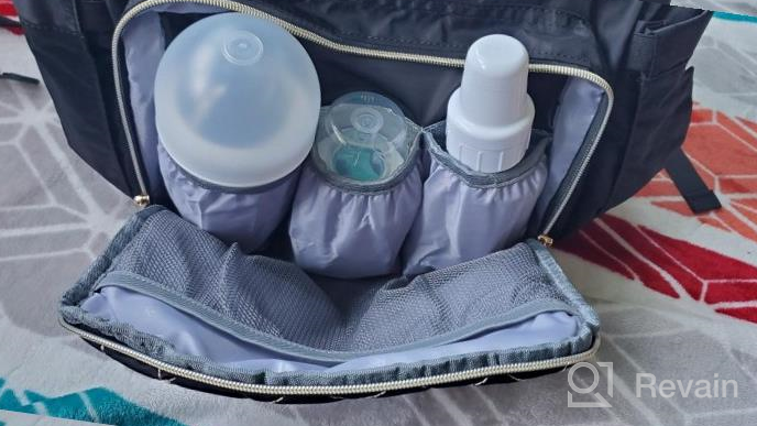 img 1 attached to Waterproof Diaper Bag Backpack For Baby Boys And Girls With Changing Pad - Multifunctional Travel Rucksack In Unisex Blue, Designed For Moms And Dads - Bamomby review by Pauly Blake