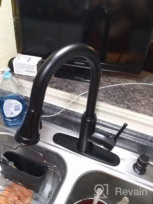img 1 attached to Upgrade Your Kitchen With Soosi'S Touchless Motion Sensor Faucet: Matte Black One/3 Hole Sink Faucet With Pull Down Sprayer And 3-Function Solid Brass Construction - 5 Year Limited Warranty Included review by Brian Hrdlicka