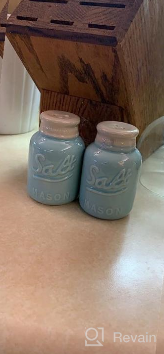 img 1 attached to Vintage Mason Jar Salt & Pepper Shakers Adorable Decorative Mason Jar Decor For Vintage, Rustic, Shabby Chic - Sturdy Ceramic In Coral - 3.5 Oz. Cap review by Mike Woolford