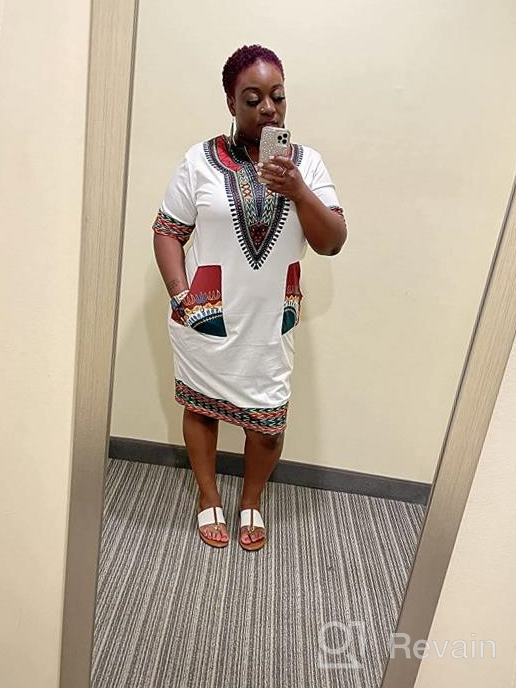 img 1 attached to Women'S African Attire Dashiki Traditional Tribal Vintage Ethnic Midi Dress review by David Crowder
