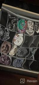 img 8 attached to Joyoldelf Sock Drawer Organizer Divider Underwear Organizer 24-Cell Fabric Dresser Drawer Sock Organizers For Socks Lingerie, Handkerchiefs, Ties (Blended-Grey)