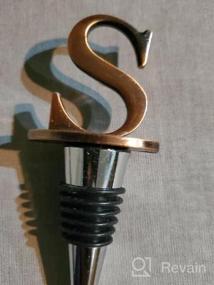 img 5 attached to Bronze Reusable Wine Stopper With Stainless Steel Letter A - Perfect Funny Gift For Wine Lovers