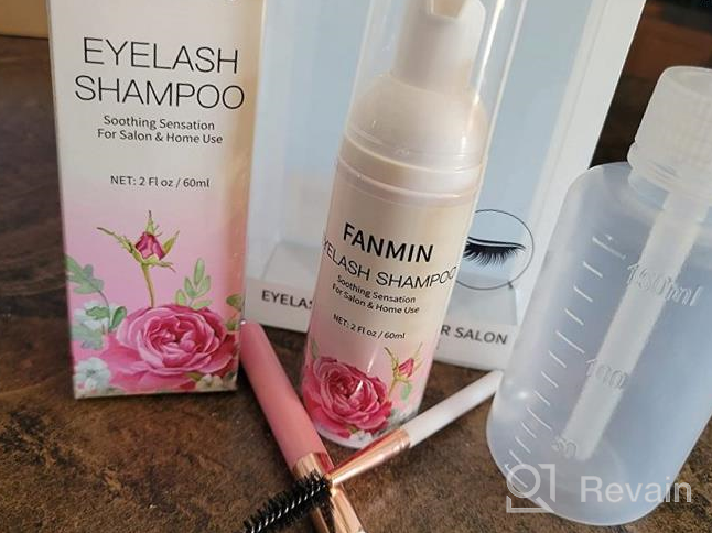 img 1 attached to FANMIN Eyelash Extension Cleanser 60Ml Kit With 2 Brushes + Rinse Bottle - Paraben & Sulfate Free, Foaming Makeup Remover For Extensions, Salon And Home Use review by Jon Russell