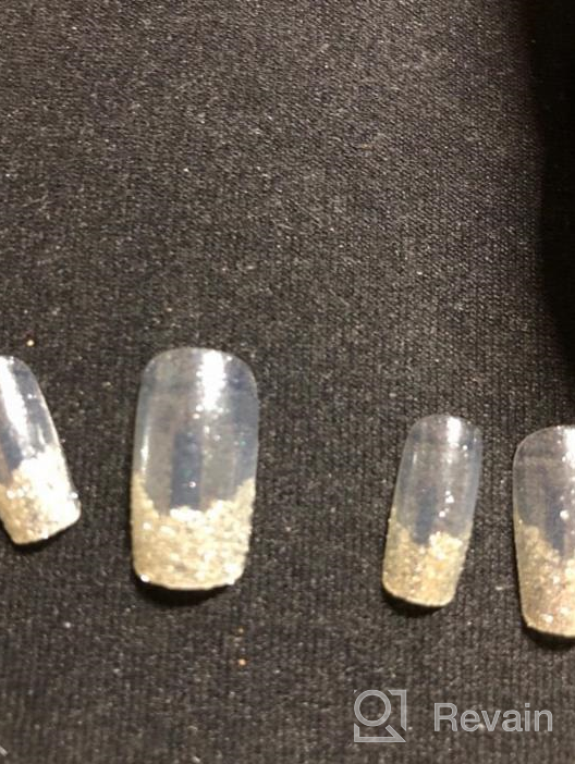 img 1 attached to Get Glamorous With LIARTY'S 24Pcs Silver Glitter French False Nails Kit review by Erick Roby