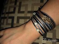 img 1 attached to Boho Cuff Bracelet: Handmade Multilayer Leather Wrap Bracelet - Perfect Bohemian Jewelry for Women's Birthday review by Angie Williams