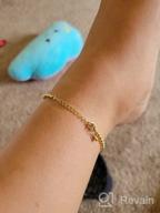 img 1 attached to 🔶 SHOWNII Heart Initial Gold Ankle Bracelet for Women Girls - 14k Real Gold Plated Anklet with Letter Bead Foot Chain, Extension - Summer Beach Gift review by Marci Estrada