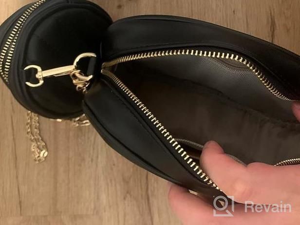 img 1 attached to Women'S Trendy Quilted Crossbody Bag - GEEAD Small Round Zip Shoulder Purse review by Rose Washington