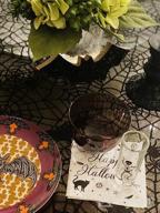 img 1 attached to Round 70" Black Lace Tablecloth Overlay With Spider Web And Mat For Halloween, Easter, Fireplace Mantle Decor review by Vinny Howard