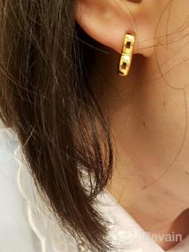 img 5 attached to ✨ Hypoallergenic Small Huggie Hoop Earrings for Women | FindChic | Star/Heart/Spike/Square | 18K Gold/Platinum/Rose Gold Plated | Sterling Silver Ear Wire | Girls' Studs