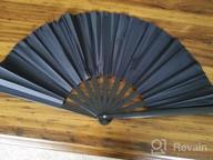 img 1 attached to Chinese/Japanese Folding Nylon-Cloth Hand Fan - Amajiji Large Women'S Gift Craft Dance Fan review by Chris Meers